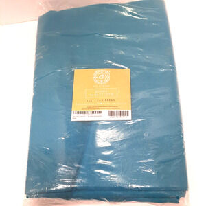120" Round Table Cloth - Carribbean Blue Teal Poly NIP Gee Di Moda Tablecloth -